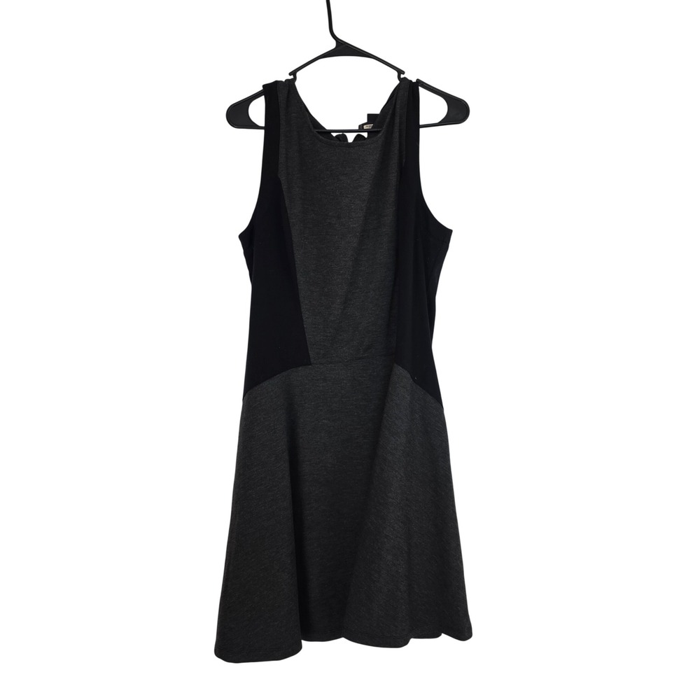Target Colorblock Fit and Flare Sleeveless Dress‎ Gray Black Mini Skater Q2/13